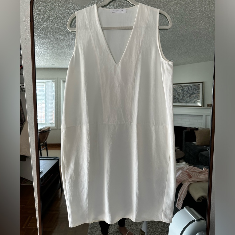 Everlane Poplin V Neck Tank Dress